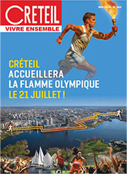 Vue de Créteil avec le parcours de la flamme olympique